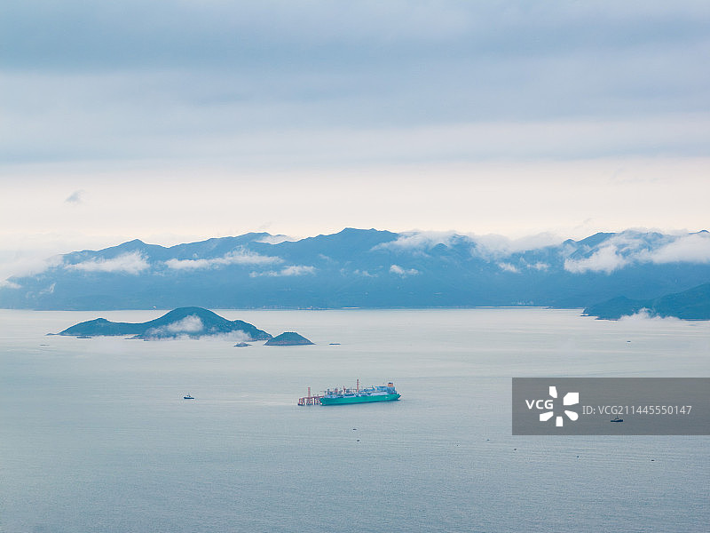 香港大屿山岛海景航拍图片素材