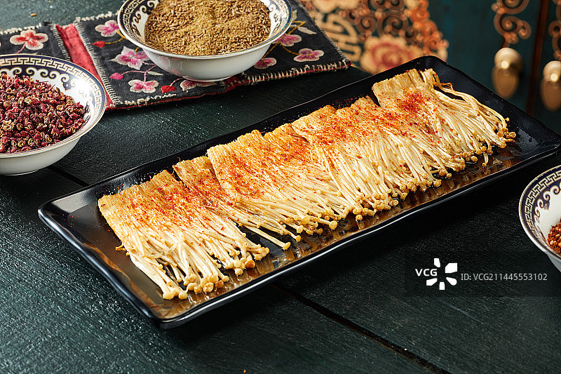 烤金针菇串图片素材