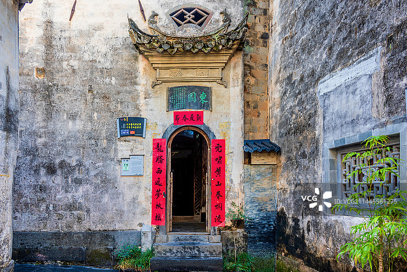 中国安徽黄山黟县西递古村东园图片素材