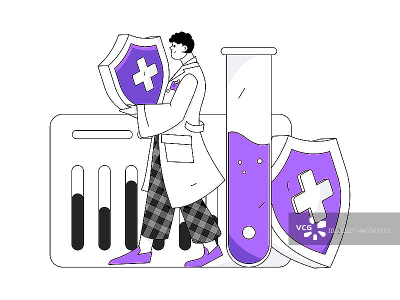 医疗人物抗疫扁平矢量概念运营手绘插画图片素材