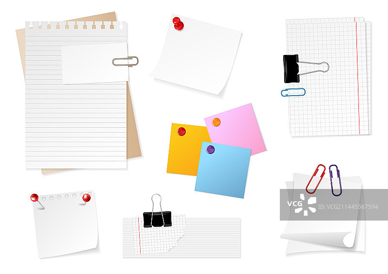 逼真办公文件套装图片素材