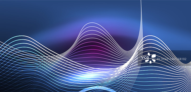 霓虹线条和波浪抽象的背景技术图片素材