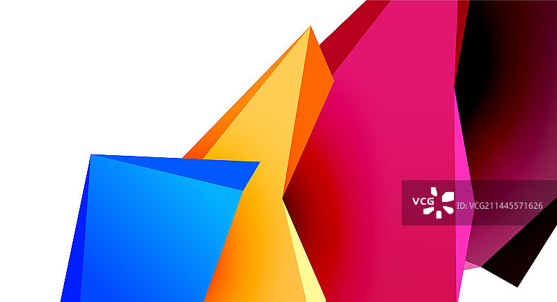 三维低多边形三角形几何设计图片素材