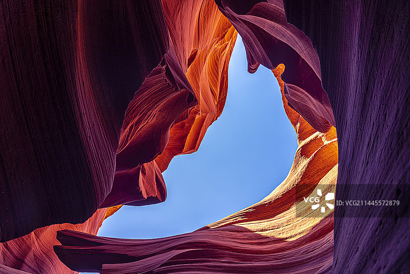 美国西南部亚利桑那大峡谷国家公园下羚羊谷风光，波浪的纹理，迷人的光影。图片素材