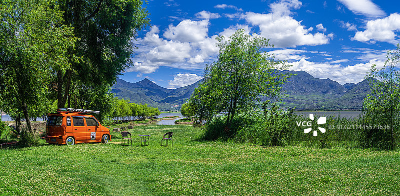 云南丽江拉市海风光图片素材
