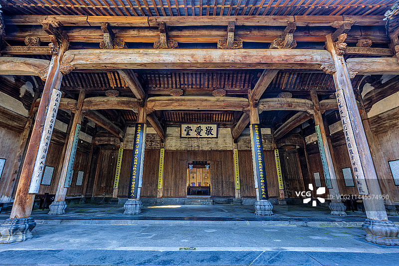 中国安徽黄山黟县西递古村胡氏宗祠图片素材