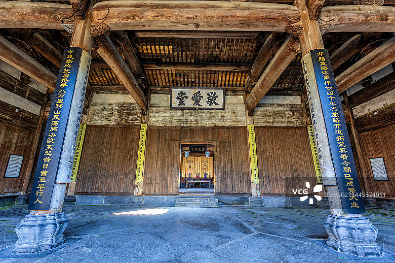 中国安徽黄山黟县西递古村胡氏宗祠图片素材