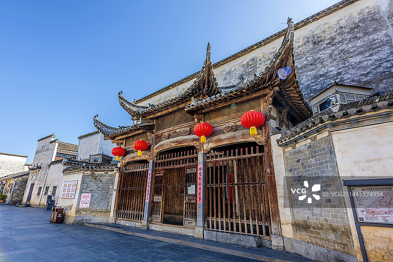 中国安徽黄山黟县西递古村胡氏宗祠图片素材