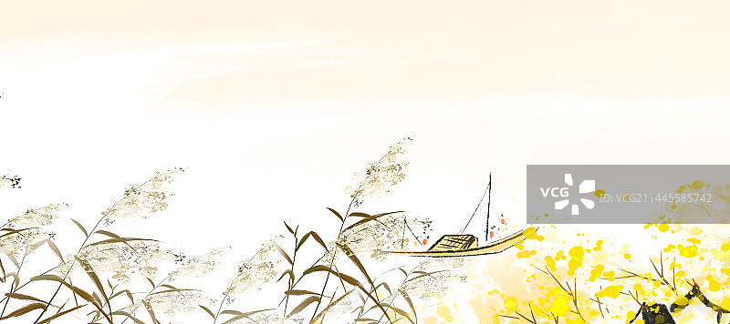 芦苇日落时植物对天空的特写镜头图片素材