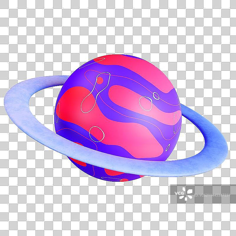 3D卡通风格彩色星球免抠元素图片素材