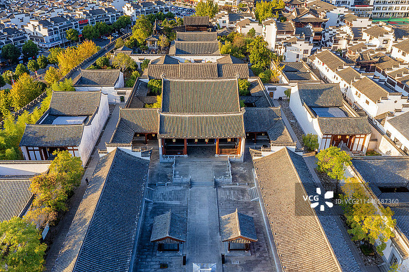 中国安徽黄山徽州古城航拍风光图片素材