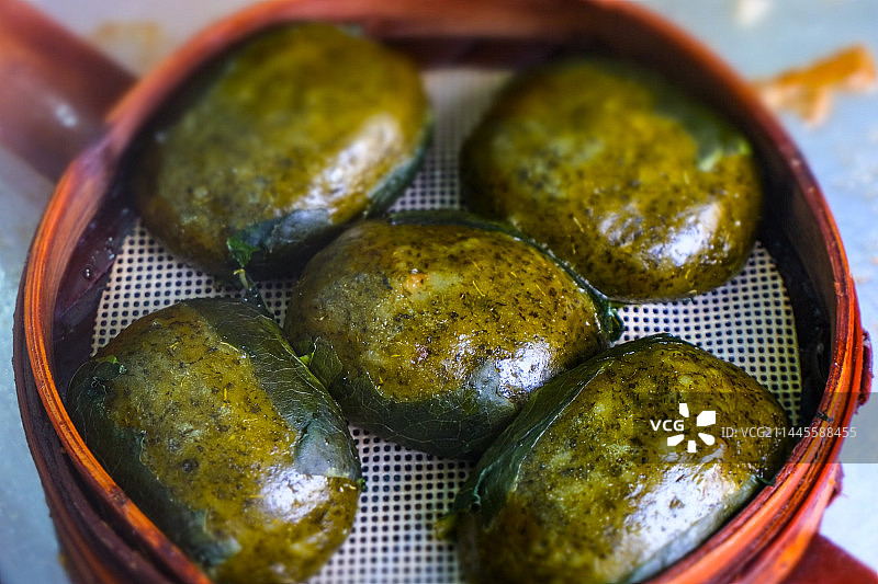 中国南方传统美食小吃猪儿粑，青团，艾粑图片素材