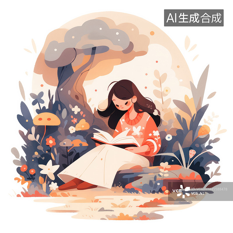 【AI数字艺术】阅读时光图片素材