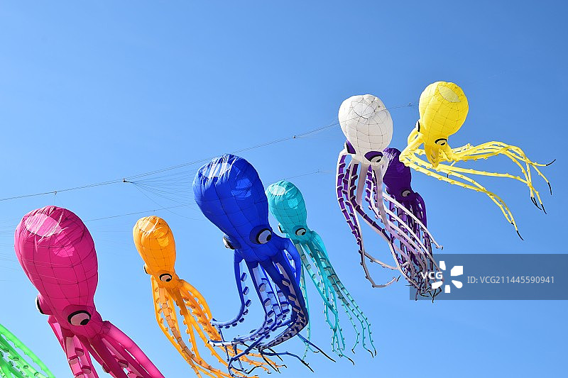 福建平潭国际风筝节表演图片素材