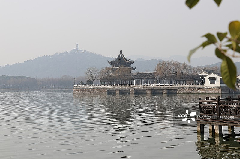 苏州石湖湖心小岛图片素材