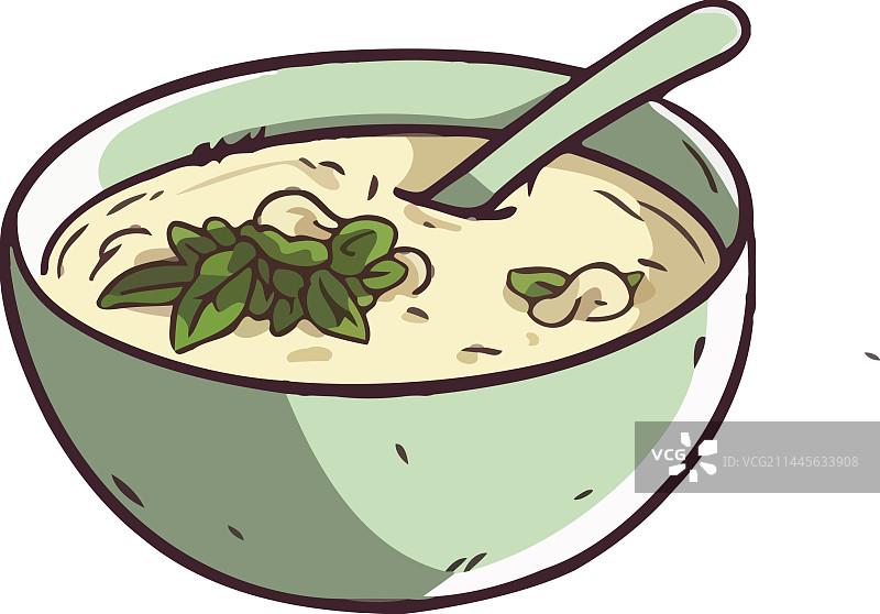 新鲜香草蔬菜素食汤图片素材