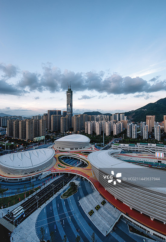 温州地标瓯海奥体中心城市风光图片素材