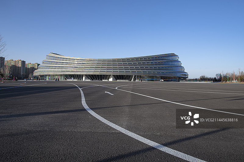 冰丝带速滑馆国家网球馆城市地标建筑与广场图片素材