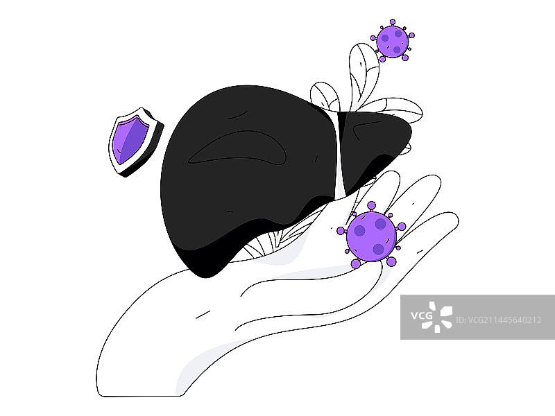 全国护肝日医疗人物扁平矢量概念运营手绘插画图片素材