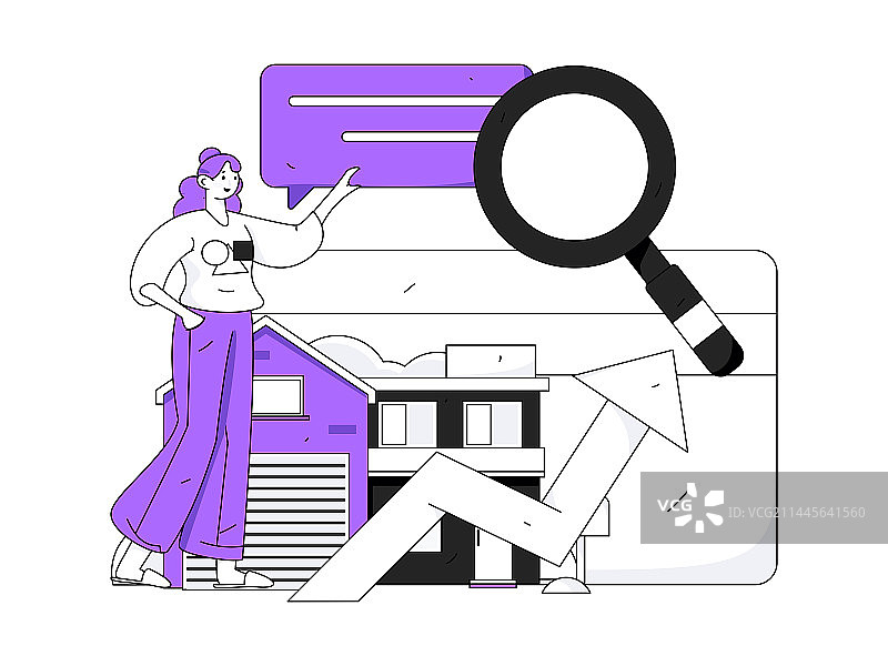 住房贷款扁平矢量概念运营插画图片素材