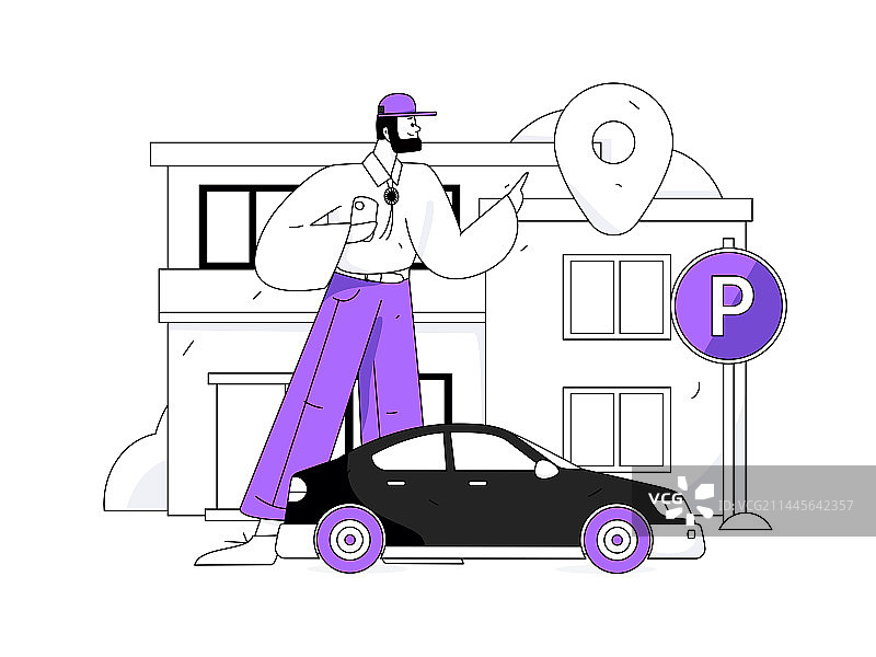 打车出行的人物扁平矢量概念运营手绘插画图片素材