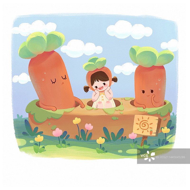 胡萝卜晒太阳图片素材