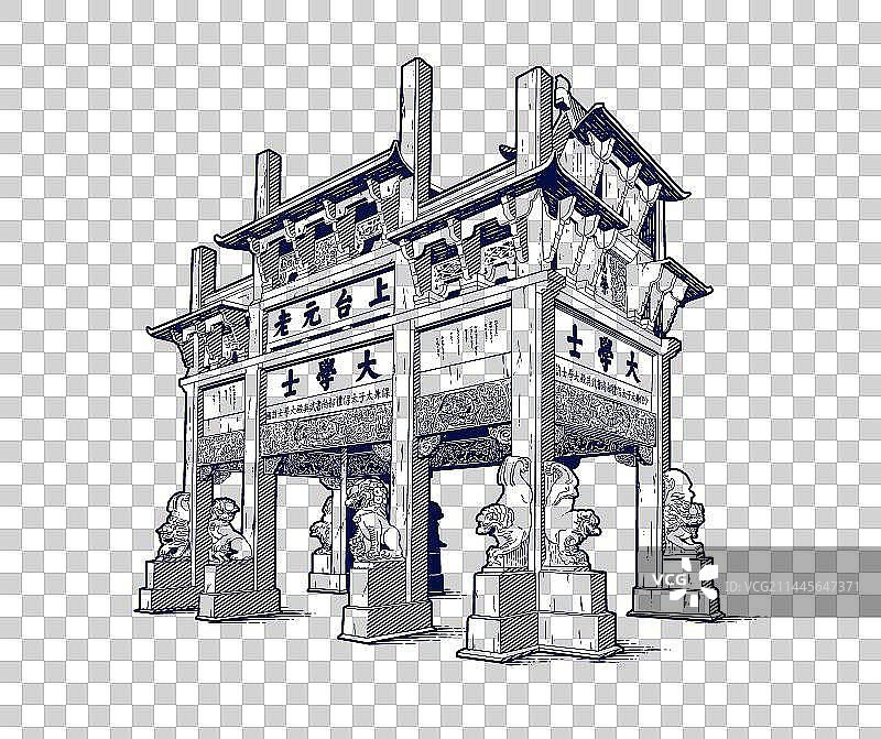 安徽古城 八角牌楼图片素材