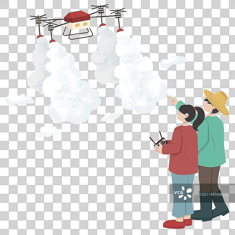 农耕无人机喷洒农药免抠图元素图片素材