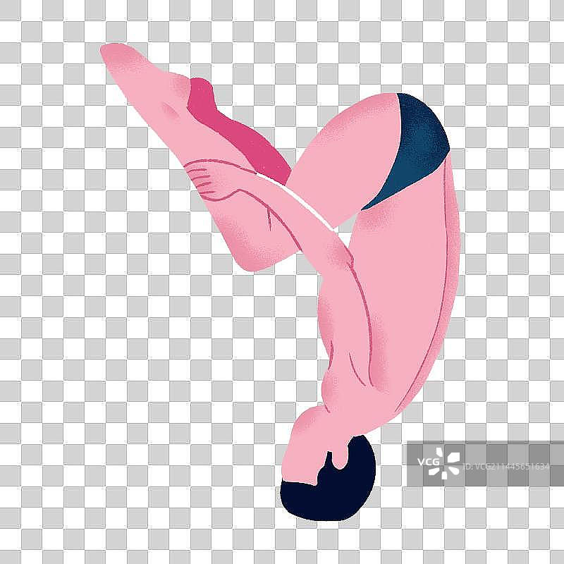 跳水的人扁平风插画素材图片素材