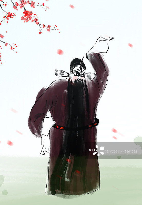 花脸老生中国风抽象水墨京剧人物图片素材