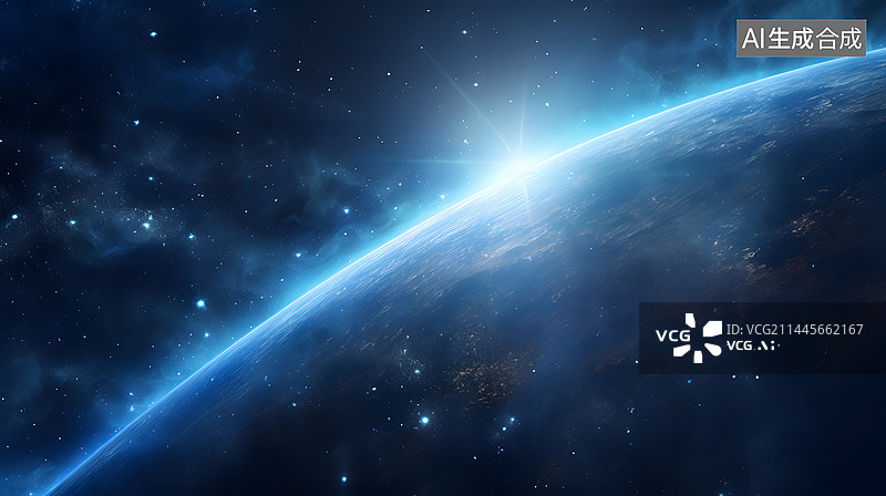 【AI数字艺术】数码科技宇宙地球抽象图形海报网页PPT背景图片素材