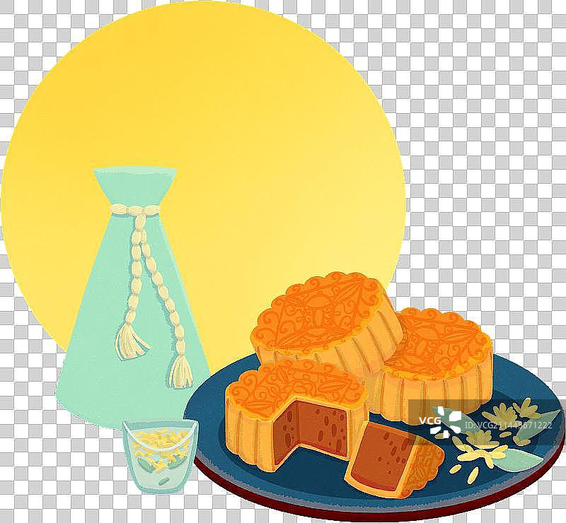 中秋节桂花酒和月饼图片素材