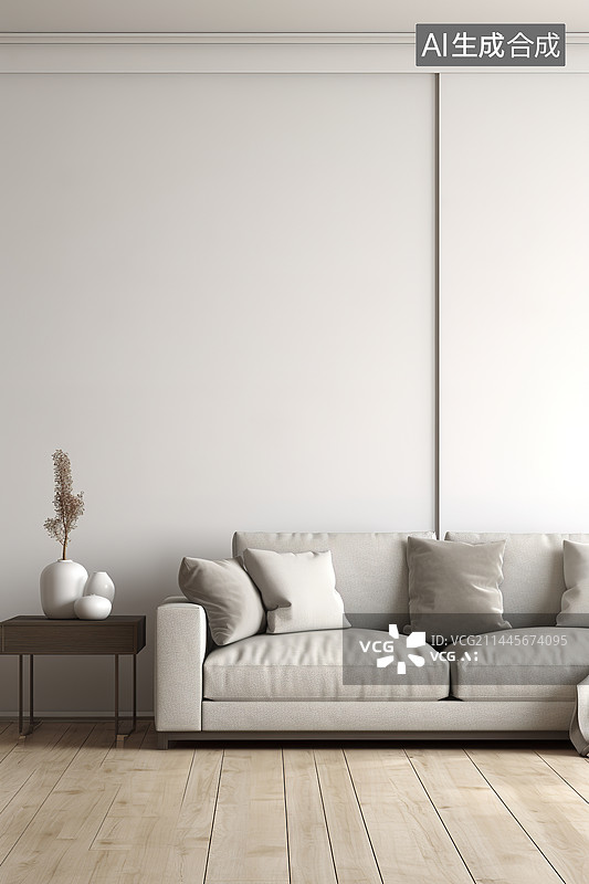 【AI数字艺术】客厅一角沙发茶几图片素材
