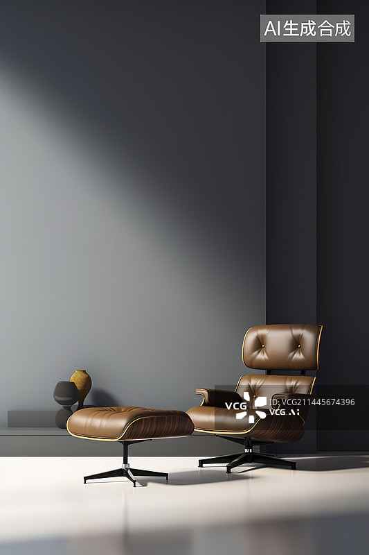【AI数字艺术】复古暗色调客厅沙发茶几柜子图片素材