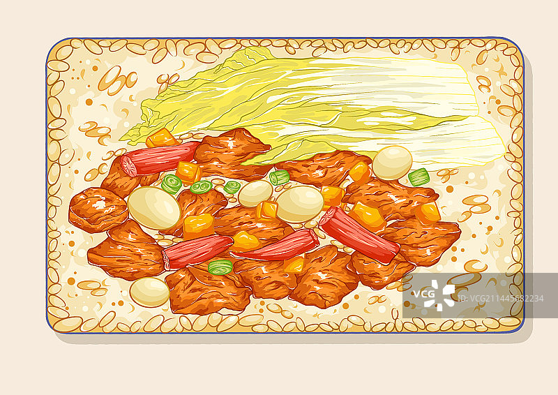 中餐盒饭插画图片素材