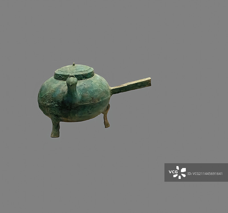 中国古代青铜器，东汉，凤流三足铜盉图片素材