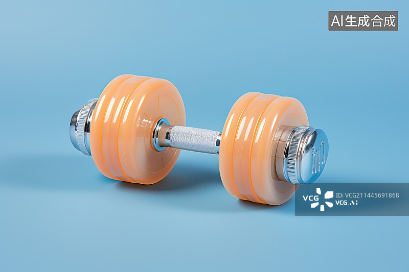 【AI数字艺术】蓝色背景的哑铃图片素材