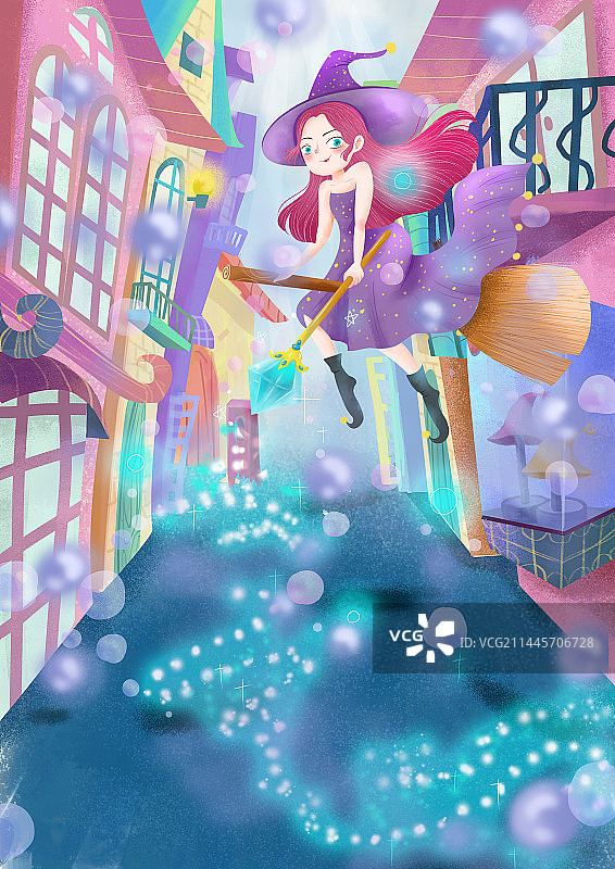 魔法少女插画图片素材