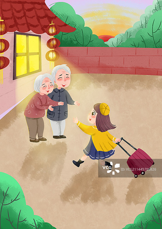 回家插画图片素材