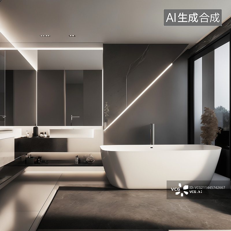【AI数字艺术】浴室空间图片素材
