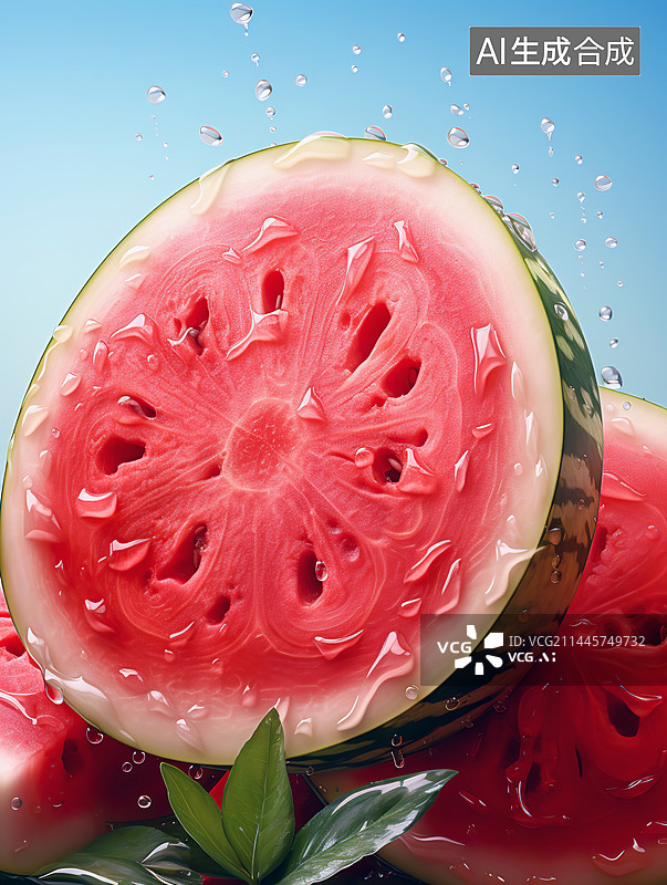 【AI数字艺术】水彩风格西瓜插画背景配图图片素材