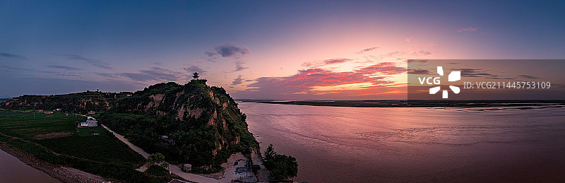 河南省郑州市荥阳市汜水镇 虎牢关 玉门古渡 黄河与汜河汇流处图片素材