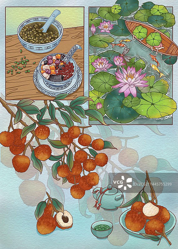 分镜插画｜二十四节气之大暑图片素材