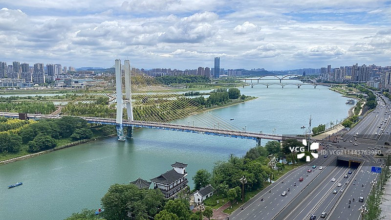 四川南充城市风光图片素材