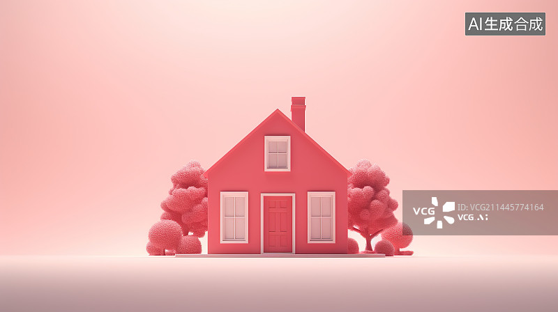 【AI数字艺术】粉红色背景下的玩具特写镜头图片素材