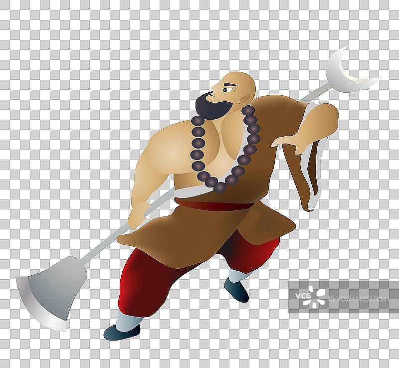 中国传统文化古典水浒传武侠人物和尚鲁智深.图片素材