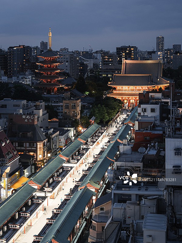 浅草寺和仲见世图片素材