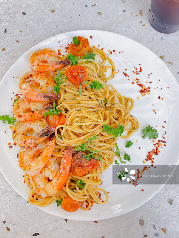 鲜虾意大利面图片素材