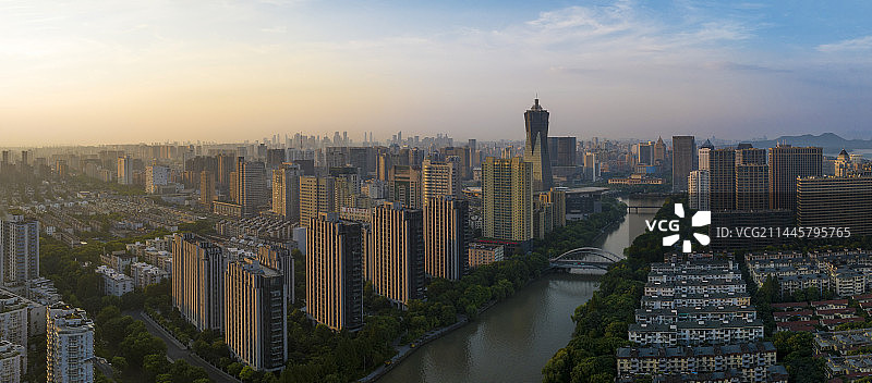 杭州市拱墅区武林门大运河航拍图片素材