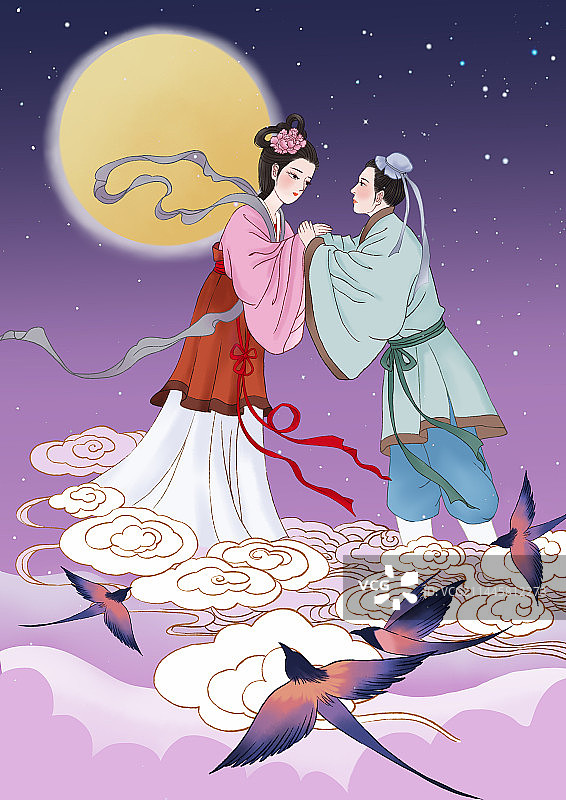 七夕相会图片素材